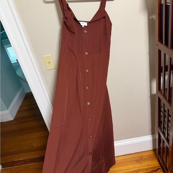 RIHOAS Brown Button-Front Midi Dress - Picture 3 of 5
